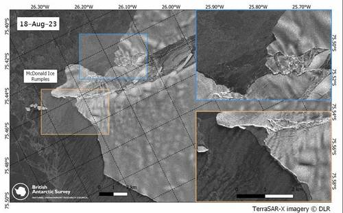 Desprendimiento de un iceberg ocasiona que la plataforma Brunt se mueva más rápido